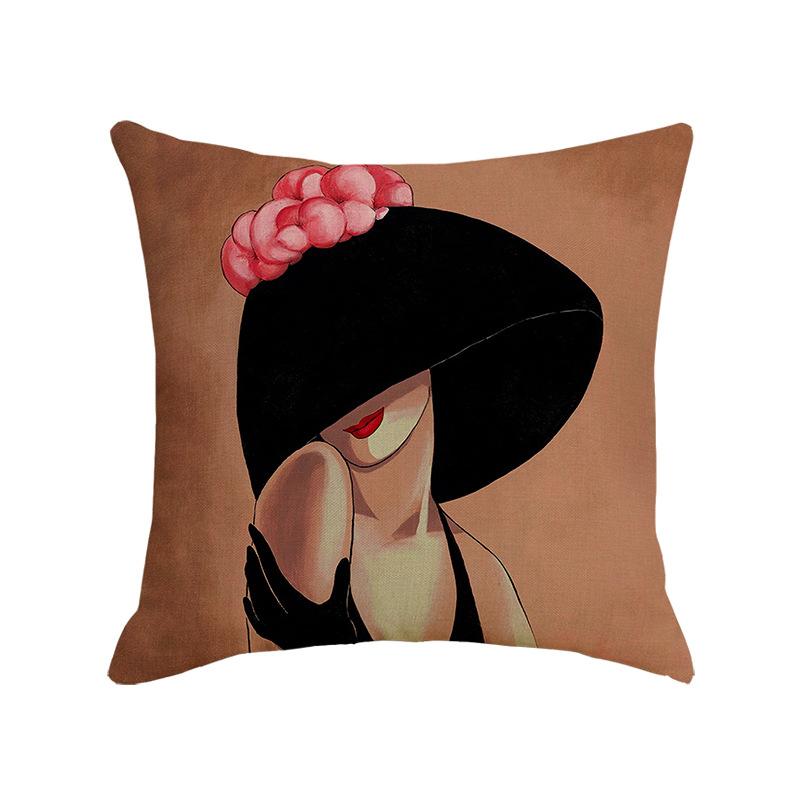 Character Linen Throw Pillow Cover Printed Car Sofa Bed Cushion Cushion Pillow Cover Home Furnishings