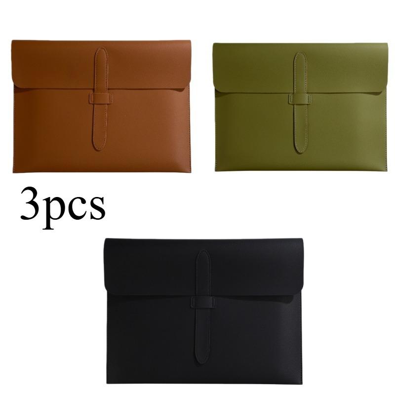 1/3pcs Pu Leather Folder A4 File Bag Multi-function Storage Bag Data Storage Bag Briefcase Exam Data Bag