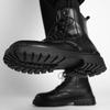 Snö Militärstövlar för män Vinter Svarta Arbetskläder Brittisk stil Motorcykel Läderstövlar Varma bomullsstövlar