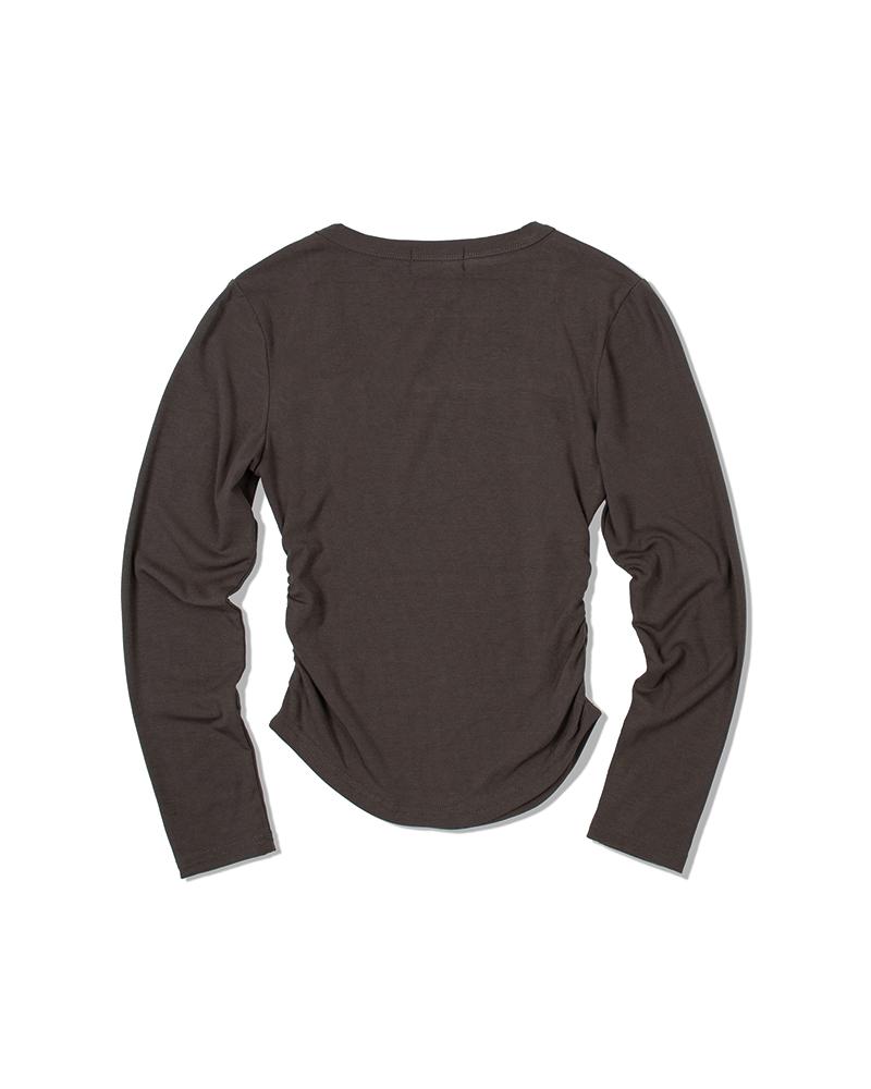 MOAA Square Neck Shirred Long Sleeve (Charcoal)