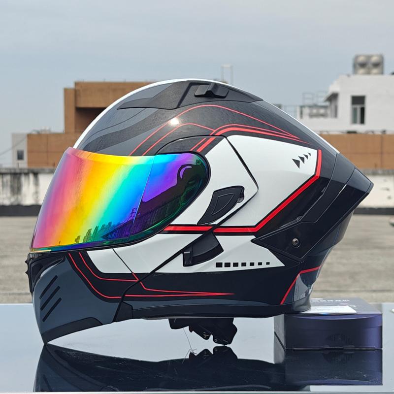 New motorcycle helmet men's face helmet women's locomotive full helmet summer double lens universal in all seasons
