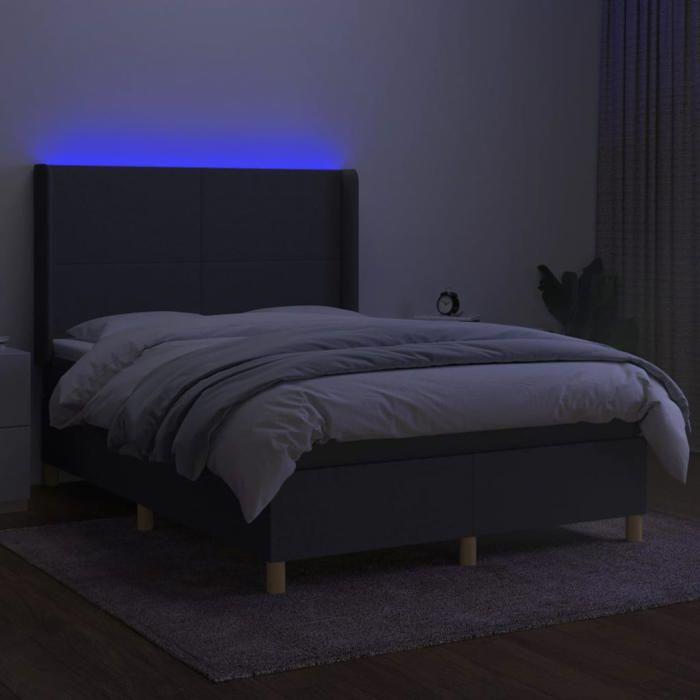 VidaXL Sommier à Lattes de Lit avec Matelas et LED, Lit Rembourré, Lit Double, Lit Adulte de Chambre à Coucher Intérieur, 3138710