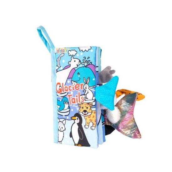 Jollybaby 3D Tail Cloth Book (New Antarctic Edition) - Sensory Soft Book for Babies, Crinkle & Squeak Sounds, Tactile Development Toy