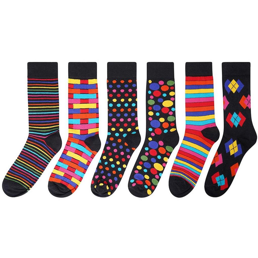 Soxy Men's Assorted Designs Cotton Socks (Pack of 6)