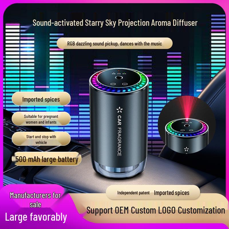 Starry Sky Car Odor Eliminator: Smart Sound-Activated Aroma Diffuser with Ambient Light