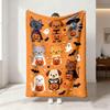 1pc Halloween Cute Pet Pumpkin Lamp Party Flannel Blanket, Flannel Blanket for Leisure Sofa and Nap Time Cover Blanket