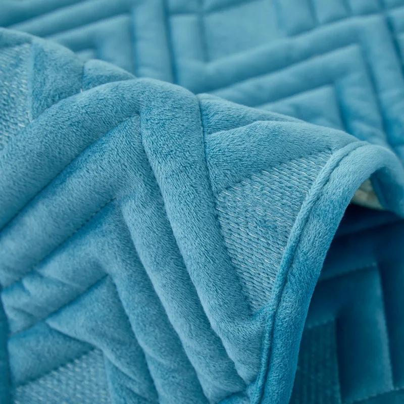 New Plush Geometry Sofa Cushion Living Room Sofa Cover Solid Colour Jacquard Non-Slip Sofa Cover Thickening Winter Couch Cushion