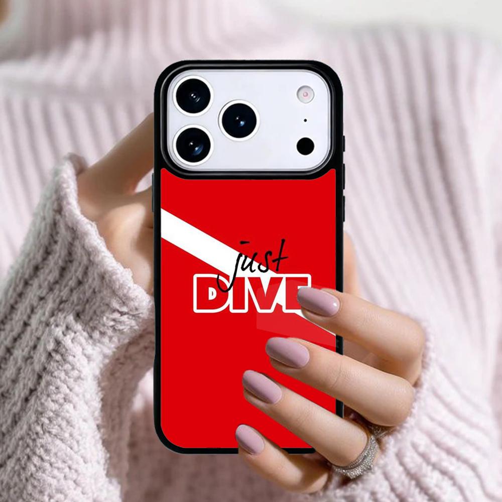 Dive Scuba Diver Shark Diving Flag Soft Phone Case For Apple iPhone 17 Air 16E 15 14 Plus 13 12 11 Pro Max Mini Funda Cover