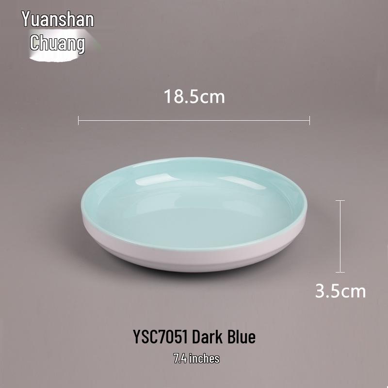 Creative Solid Color Melamine Plate – Faux Porcelain Round Tableware for Home or Hotel Use