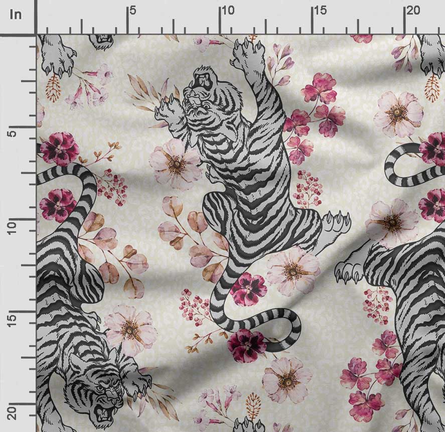 Soimoi Animals Print,  Cotton Cambric, Quilting Fabric Sold by The Yard 42 Inch Wide, Medium Weight Cotton Fabric, Sewing  Supplies, Beige &