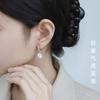 Exquisite Square Hoop Earrings Full Rhinestone Studs Fashionable Sparkling Jewelry For Women Elegant Daily Wear Accessory