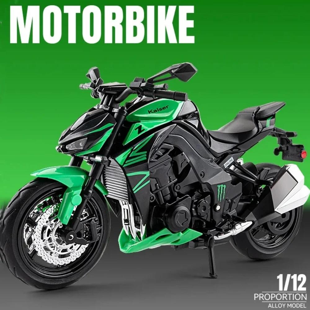 1/12 Kawasakis Ninja Z1000 Alloy Sports Motorcycle Model Diecasts Metal Toy Street Racing Motorcycle Model Sound Light Kids Gift