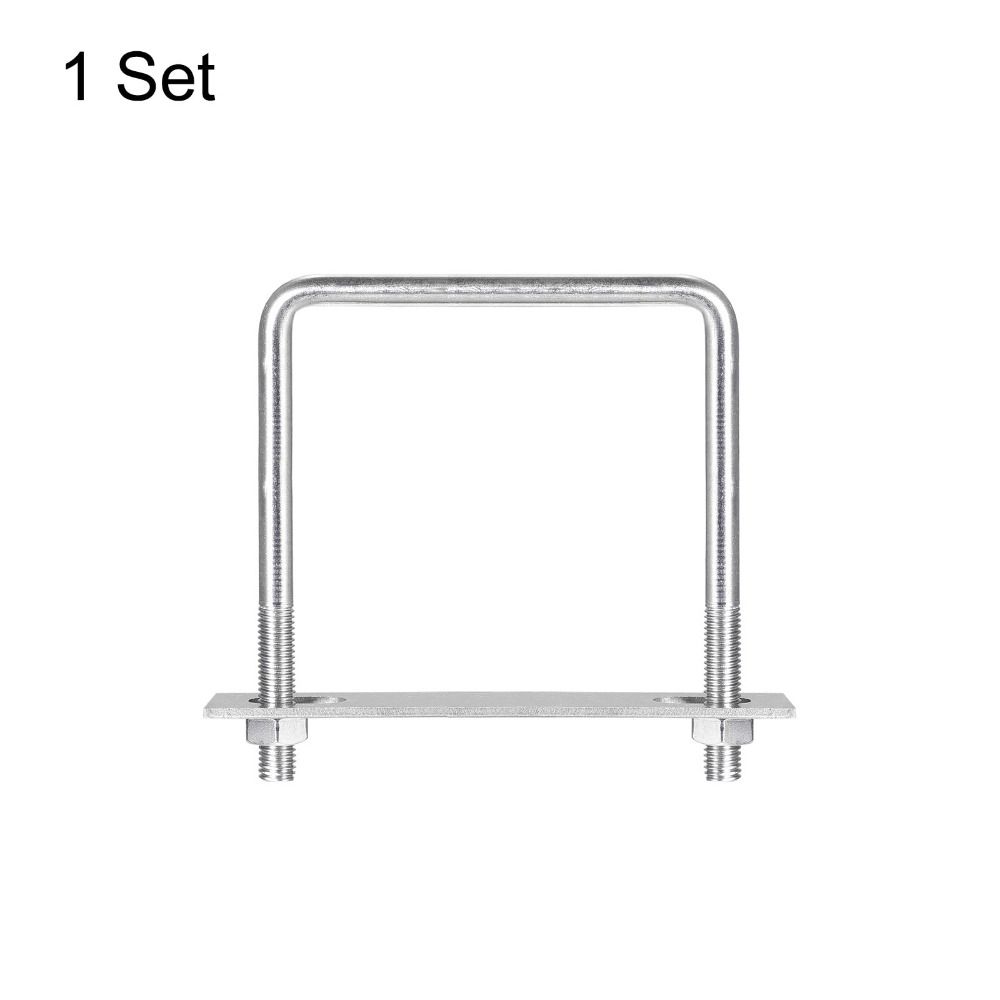 M10 firkantede U-bolter i rustfritt stål U-klemmebolt med muttere og plater U-klemmebolt
