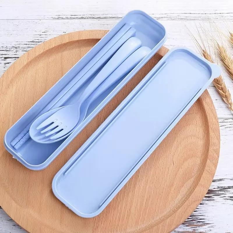 Camping Utensil Set Reusable Utensils Set with Case Cutlery Set Forks Spoon Tableware Chopsticks for Travel Picnic Camping
