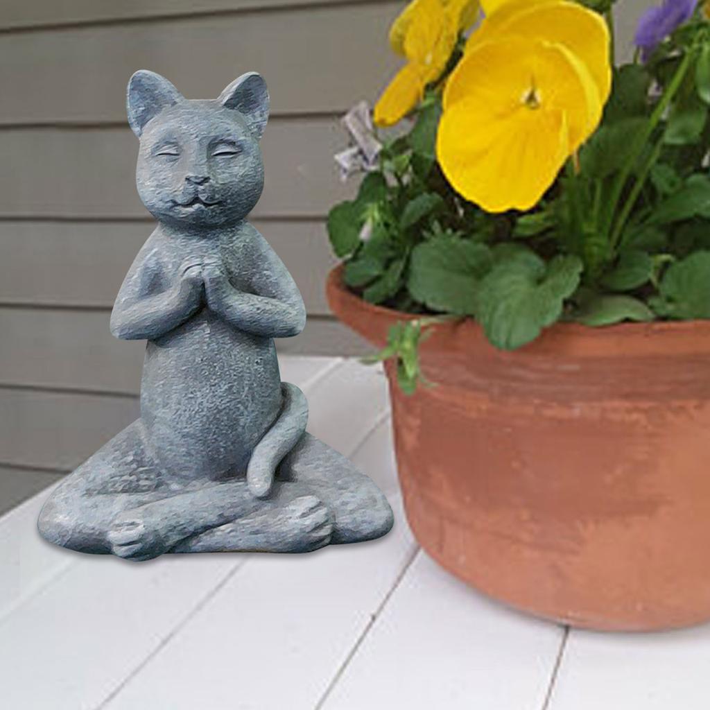 Katzenbuddha Meditation Katzenstatue Garten Outdoor Skulptur Dekoration