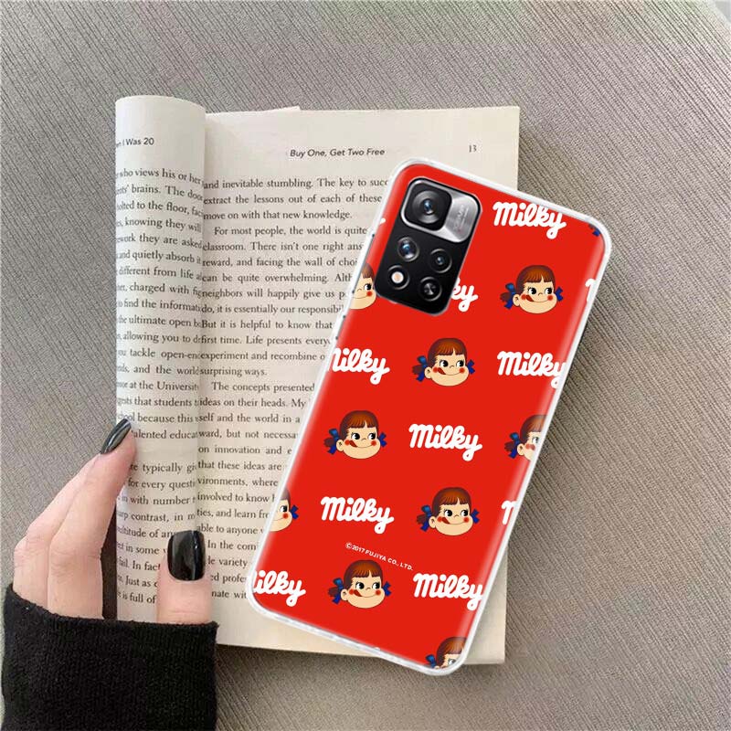 

F-Fujiya M-Milky P-Peko C-chan Мультяшный чехол для телефона для Xiaomi Redmi Note 11 12 14 13 Pro Plus 5G 14S 4G 12S 10 10S 11T Pro 11S 11 Note 13 Pro Plus