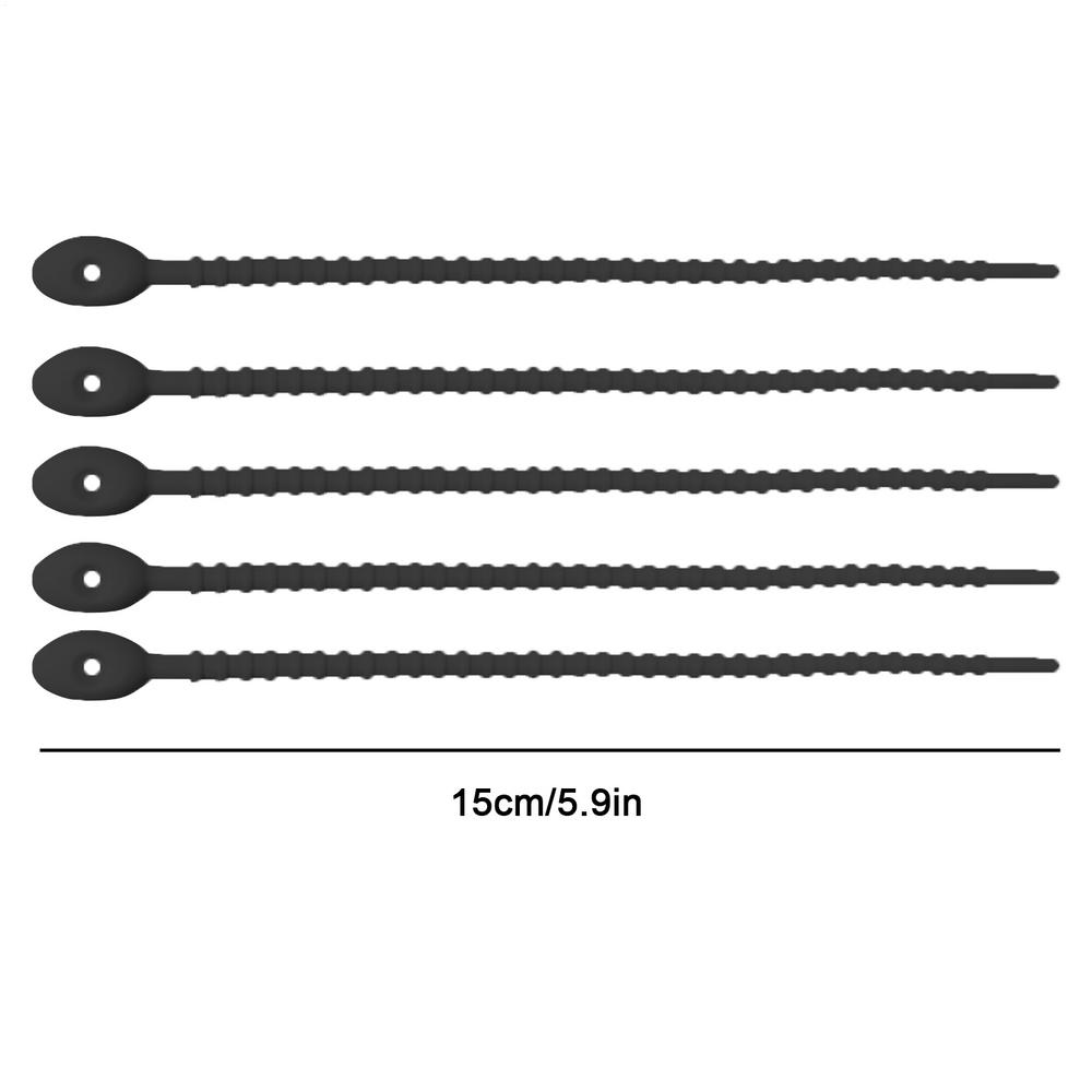 

Cord Organizer Ties Silicone Cable Strap Reusable Fixed Cable Ties Multi Purpose Charging Cable Organizer Home Office Organizer чорний
