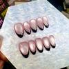 Cat Eye Solid Color Handmade Wearable Nails - Women's Stylish Nail Tips