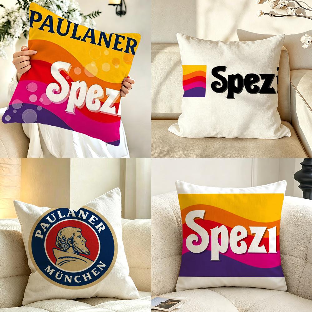 Logo PPaulanerSSpezi Kissenbezug Kissenhülle Anti-Milben Kissenbezug Seidiger Kurzer Plüsch Sofakissenbezug heiß