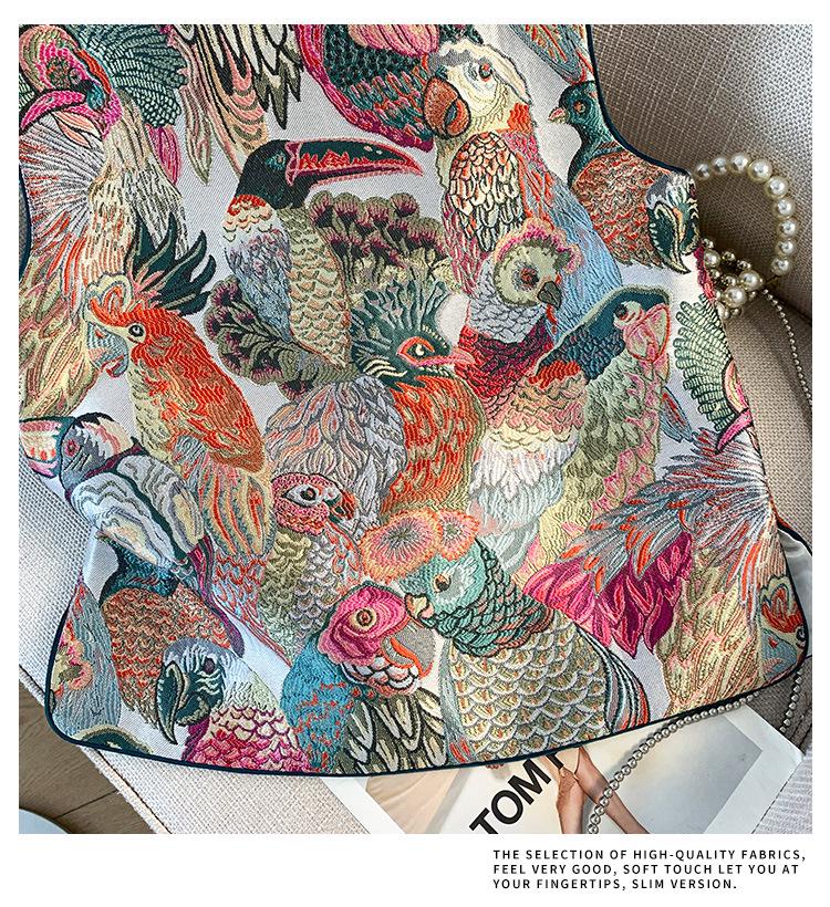 Nová etnická výšivka s výstřihem do V brokátový vestový kardigan