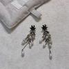 Waterdrop Shape Pearl Drop Earrings Exquisite Flower Stud Earrings Vintage Metal Earrings  Ladies