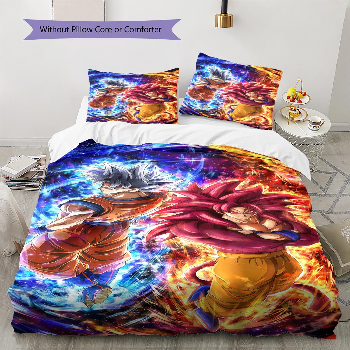 

DRAGON BALL Pattern Bedding,Quilt Set Quilt Cover Pillowcase Home Birthday Gift (1 * duvet cover + 2 * pillowcase, without core) 135x200cm
