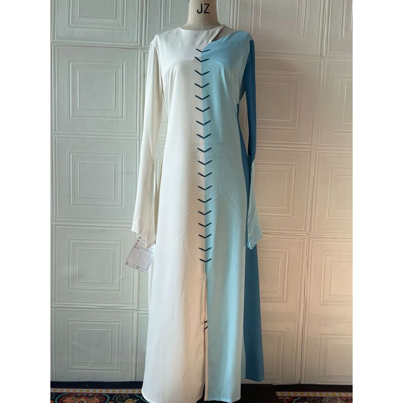 

2025 European and American Summer New Design Fashion Waist Hugging Color Matching Slim fit Formal Dress Dress Color block Dress XXL