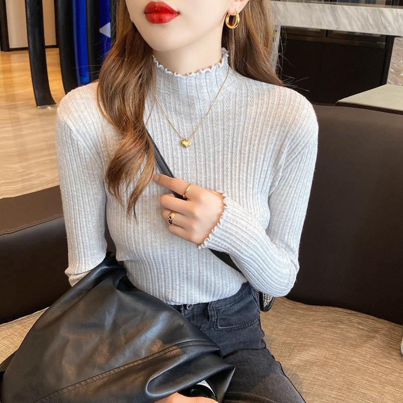 Camicia Undercover da Donna Interno per Primavera e Autunno Orecchio Maglione a Collo Mezzo Alto Top in Maglia