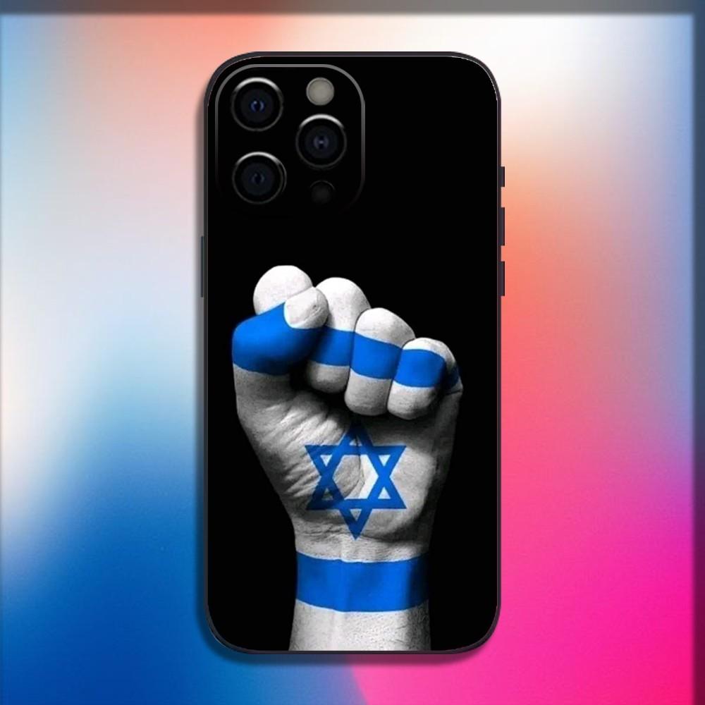 I-Israel Flag Emblem Phone Case For iPhone 16,15,14,13,12,11,Pro,X,XS,Max,XR,Plus,Mini Soft Black Cover