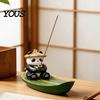 Fisching Panda Räucherstäbchenhalter Halter, Blattboot Brenner, Dekorative Aschenbecher für Yoga Meditation Spa Raum Dekoration Harz