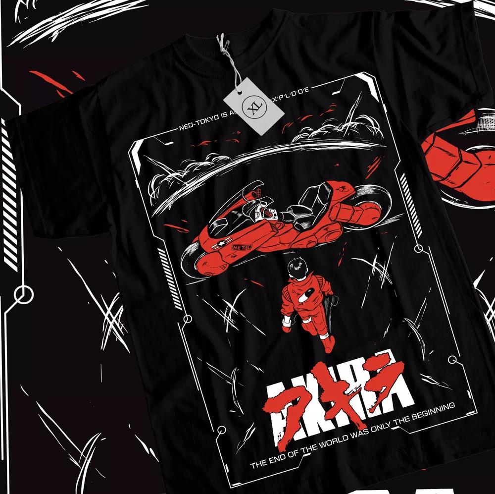 AKIRA T-Shirt Manga Anime Kaneda Tetsuo Katsuhiro Otomo Neo Tokyo T-Shirt Black Unisex T-Shirt XL