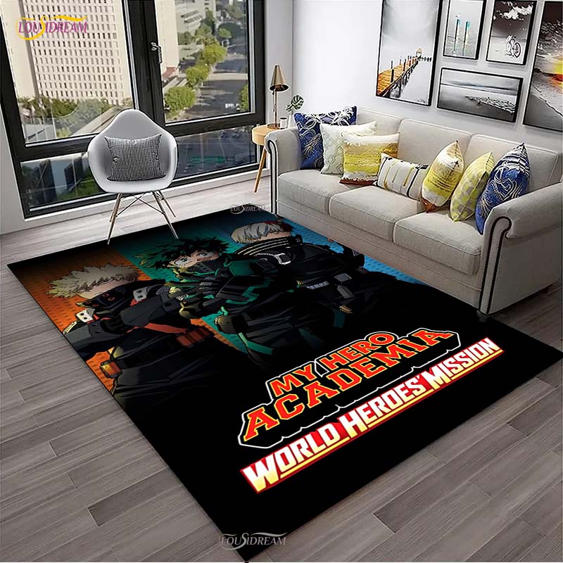Cartoon Anime Carpet for Living Room Bedroom Rug My Hero Kitchen Kids Door Unslip Floor Mats Birthday gift photography props Rug