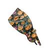 Printed Surgical Cap Scrub Cotton With Button Doctor Wrap Long Hair Adjustable Lace-Up Women Beauty Care Hospital Accessories.