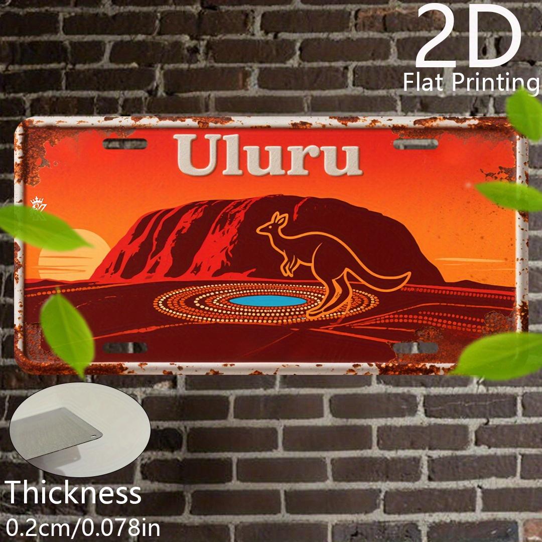 

2D Flat, Vintage Aluminum Sign,1pc, Uluru and Kangaroo Travel Theme Decor (6x12 Inches), Rustic Wall Art, Gift for Travel Lovers 15x30cm(5.9x7.8inch)