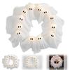 Halloween Light-Up Ghost Wreath Front Door Decoration Hanging Ornament Halloween Ghost Wreath Interior and Exterior Decoration