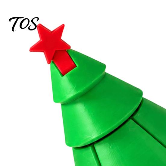 Holiday Desk Accessories Christmas Tree Fidget Toy, 3D Printed Flexible Sensory Decompression Transformation Deformable Monster Toys Figurine