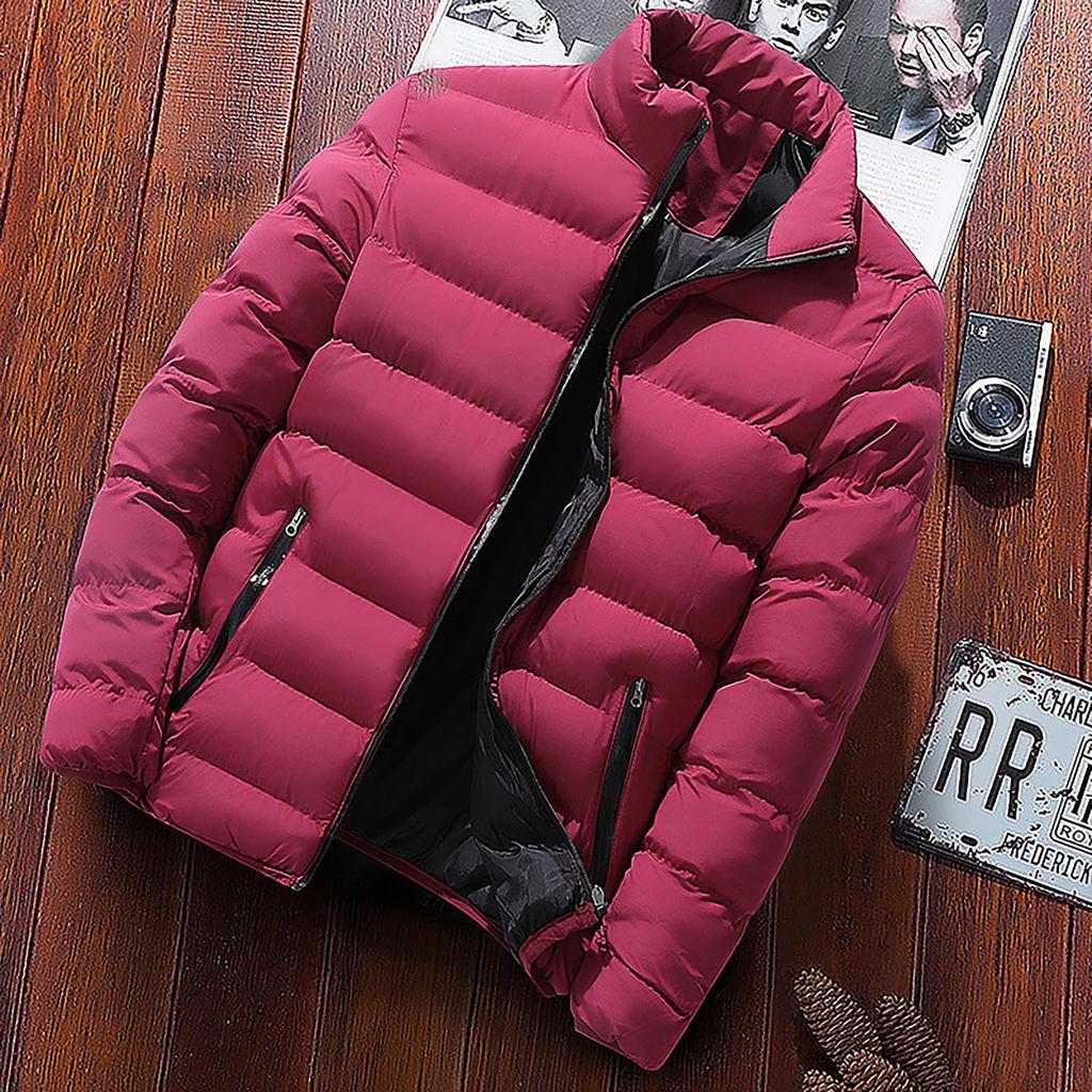 Men's Winter Thickened Lightweight Warm Sports Jacket Youth Stand-up Collar Casual Jacket
