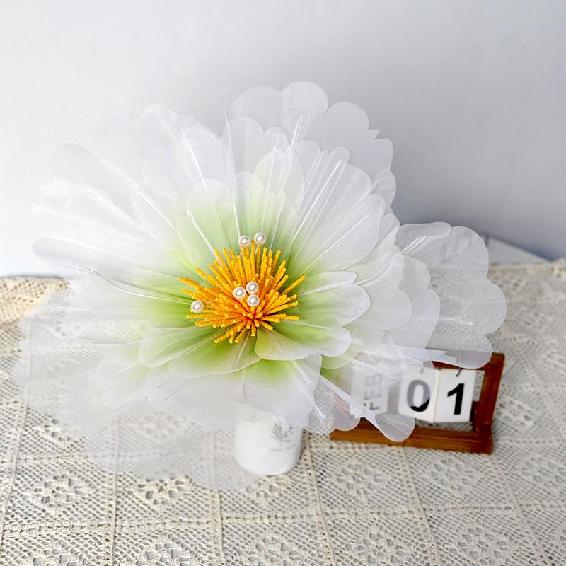 1Pc Wedding Decoration Outdoor Activity Decoration Fluffy Petals Window Decoration Artificial Peony Large Mesh Yarn Beautiful