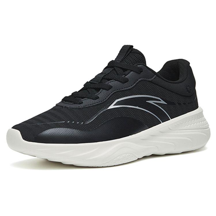 Anta Fabric Synthetic Leather Shock Absorbing Non-Slip Wear-Resistant Low-Top Training Shoes Men Sneaker Black White 112247715-4