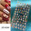 4set Year Nail Art 5D Adhesive Stickers Embossed Color Christmas Nail Decals