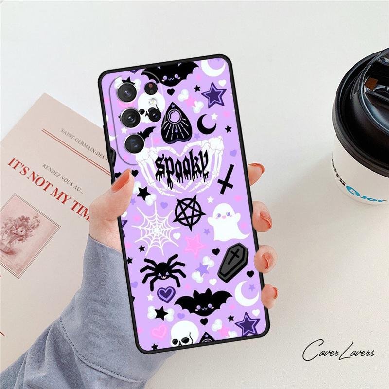 Witches Cat Moon Phone Case For Samsung Galaxy S24 S25 S23 S22 Ultra Note 10 20 Plus S20 S21 FE Cover