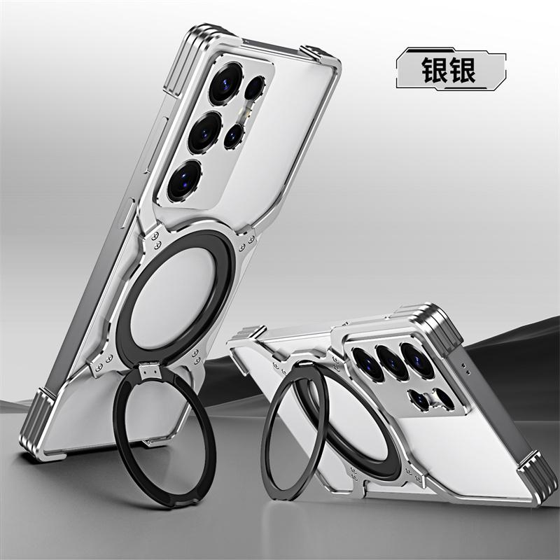 

Titanium Metal Phone Case For For Samsung Galaxy S23 S24 S25 Ultra Plus Aluminum Alloy Bumper 360° Magnetic Lens Protect Frame Cover For Galaxy S25 Ultra