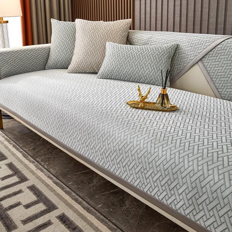New Sofa Cushion Summer Non -Slip Seat Cushion For Summer Summer Ice Silk High -End Affordable Luxury Leather Sofa Cover Cover Cloth 
