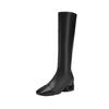 Skinny Boots Women's 2025 New Spring and Autumn Single Boots Thick Heel But Knee Medium Boots High Knight Boots Skinny Boots