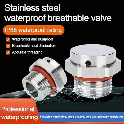 304 Stainless Steel Metal Vent Plug Waterproof Pressure Relief Valve New Air Vent Valve