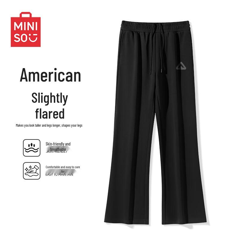 MINISO Men's Heavyweight Relaxed Fit Flared Casual Sweatpants