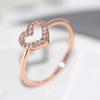 Double Fair Heart Rings For Women Female Rose Gold Color Zircon Party Daily Female Women's Midi Rings Fashion Jewelry R916