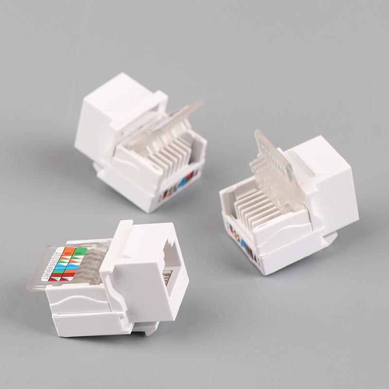 5 Stück Rj45 Stecker Informationsdose Computerdose Kabeladapter Buchse Werkzeuglos Cat5E Utp Netzwerkkabeladapter