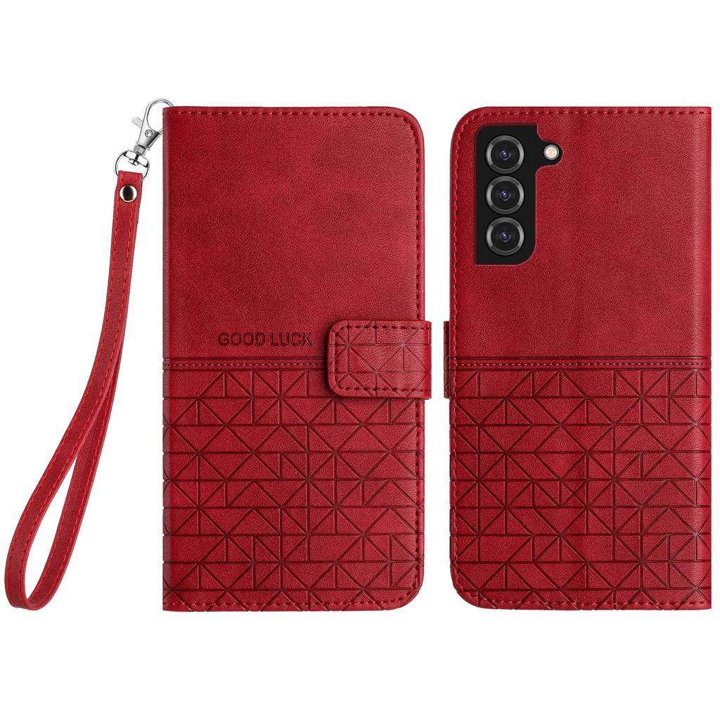 Geometric Imprinted Phone Case for Samsung Galaxy S22 5G,Microfiber Leather Stand Wallet Cover