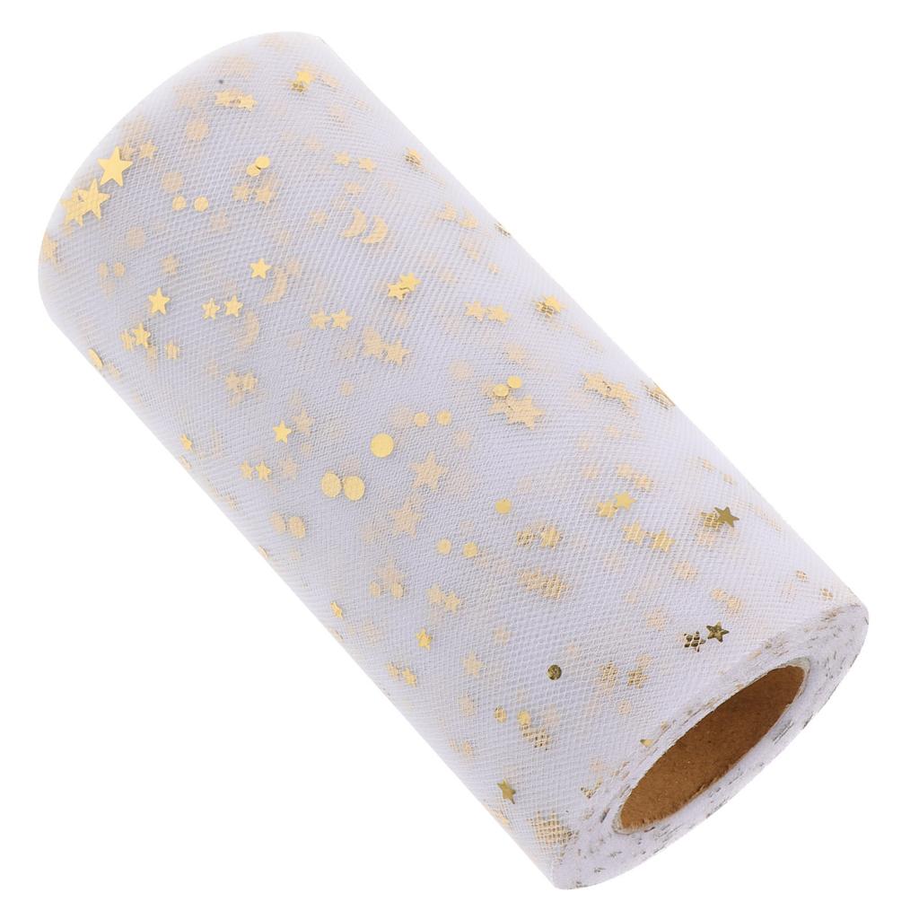 Sequins Tutu Skirt 2280X15Cm White Lightweight Gauze Table Cover For Wedding Party Decor Table Skirts Gauze Wedding Party